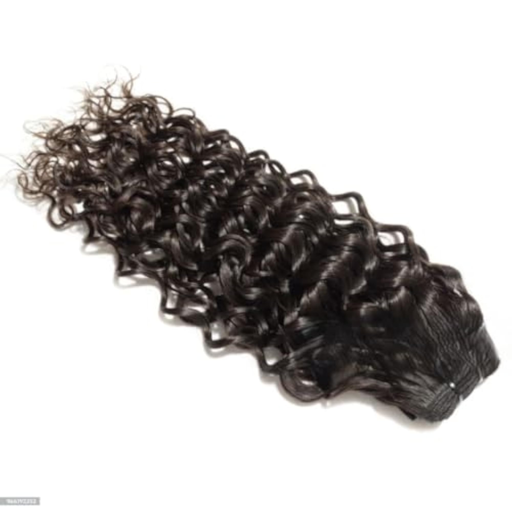 Curly Weft Human Hair Extension for Women, 16 Inch