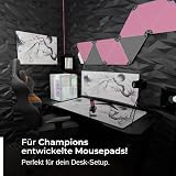 Nyfter - 3XL Gamingowa podkładka pod mysz Sakura, biała, 1200 x 600 mm, Premium Fuji podkładka pod mysz, duże zszyte krawędzie, trwała, z high-end Glide i antypoślizgową podkładką pod mysz Speed
