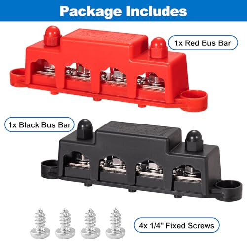 Miniatura 8 de Spurtar Bloque De Distribución De Energía De Barra Colectora Con 4x M8 Pernos Y 3x M4 Tornillos 12v 48v 250a Para Coche, Barco, Rv 16,5 3,4 4,8 Cm No Apto Para Espacios Reducidos