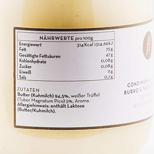 Feinkost Luigi - Trüffelbutter im Glas mit 5% echtem weißen Trüffel (450g) aus Italien