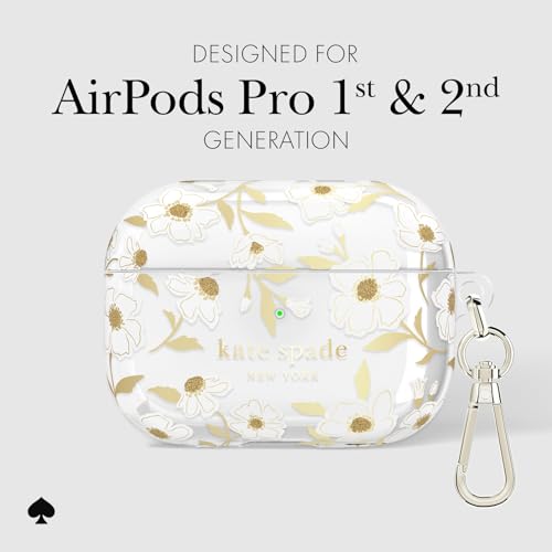 Image of kate spade new york AirPods Pro Protective Case with Keychain Ring - Sunshine Floral, Compatible with AirPods Pro 2nd / 1st Generation