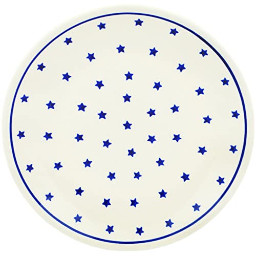 Authentic Polish Pottery Dessert Plate in Star Dazed Design Handmade in Boles?awiec Poland + Certificate of Authenticity