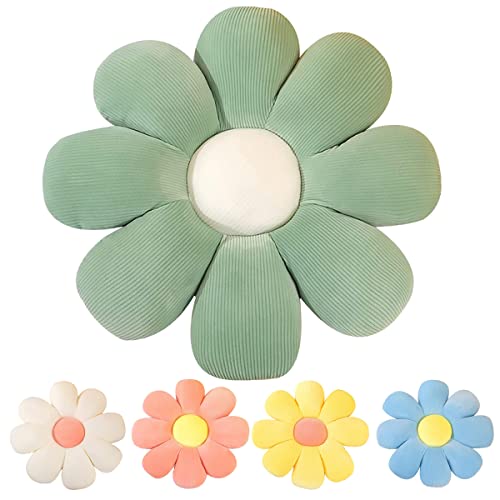Kekeso Flower Floor Pillow Seating Cushion Daisy Flower Throw Pillow Cute Room Decor For Girls Flower Plush For Reading And Lounging Comfy Pillow (38Cm/14.96Inch, Green) #TOP15