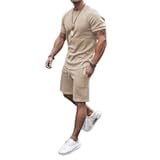 Men&apos;s Shirt and Shorts Set 2 Piece Outfits Fashion Summer Tracksuits Casual Sportwear Set