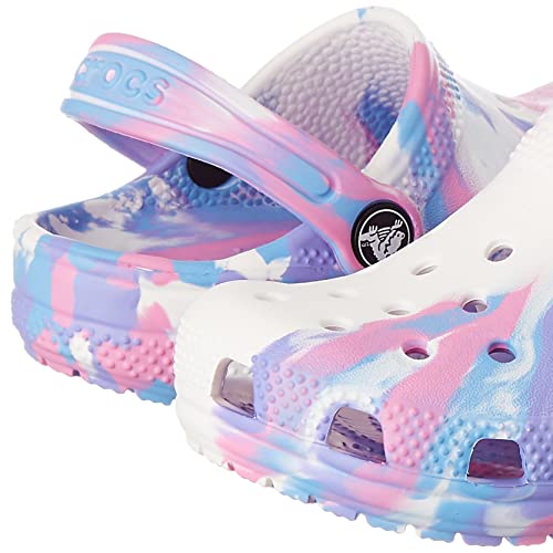 Crocs Kids' Classic Marbled Tie Dye Clog, White/Pink, 10 Us Unisex Toddler #TOP3