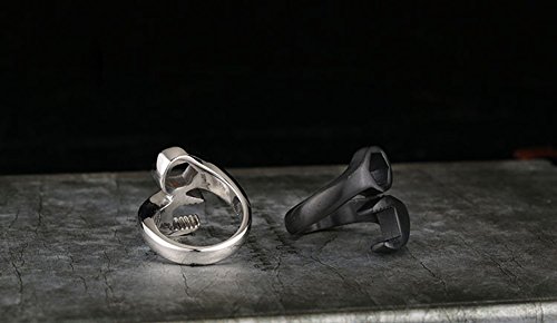 Mokiss Spanner & Wrench 316L Stainless Steel Biker Rocker Motorcycle Men's Mechanic Ring #TOP3