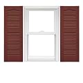 Mid America Open Louver Vinyl Shutters (1 Pair) - 14.5 x 60 027 Burgundy Red
