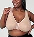 LEADING LADY Meryl Cotton Front-Closure Comfort & Sleep Bra - Comfy Cotton Sleep and Leisure Bras for Women (Taupe, 46C-DDD)