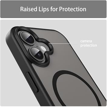 MADNOVA iPhone 17 İçin Telefon Kılıfı Magsafe ile Uyumlu Kamera Korumalı Mat Şeffaf Görünümlü iPhone Telefon Kılıfı (Siyah)