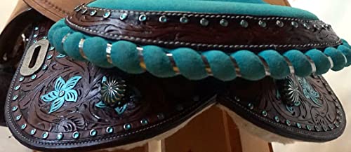 Supreme Saddlery Western Barrel Racing Equestrian Trail Tack Horse Saddle Classic Quality Handmade Premium Leather Comfort Get Headstall Breast Collar Reins Size 14 To 18 Mo-98 (16) #TOP5