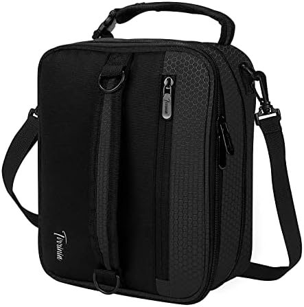 Expandable Insulated Lunch Bag, Large Lunch Cooler Bag with Shoulder Strap for Men and Women, Leakproof Lunch Box Bag, Suitable for Work School Picnic Camping Beach Travel, Black