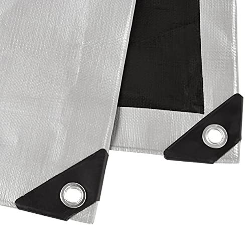 Amazon Basics Multi Purpose Waterproof Poly Tarp Cover with Grommets, 20 x 20 ft, 10MIL Thick, Brown/Silver, 1-Pack view 2