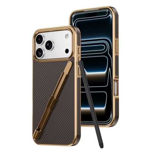 TilGillCase Designed for Apple iPhone 14 case case Simple Style with Stylus Fingerprint-Resistant Anti-Fall Protective Cases,Brown