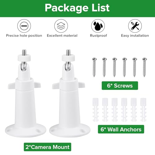 2Pack Security Camera Mounting Bracket for eufy Solocam S220/C210, eufyCam 2C/2C Pro, 3/S330, 3C/S300, Stable and Flexible Wall Mount Holder, Adjustable Outdoor Camera Mount (Camera Not Included)