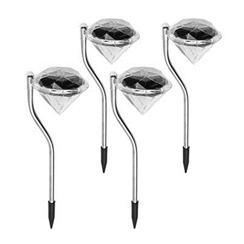 Solar Garden Diamond Lights Outdoor Crystal Waterproof Lamp LED Color Changing Pathway Light Landscape Lighting for Garden Path Yard Patio Driveway Walkway