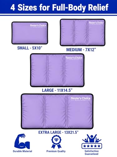 Image of rester's choice Ice Pack for Injuries Reusable, Soft Gel Flexible - (Large: 11 inchx14.5 inch) for Hip, Shoulder, Knee, Back - Comfy Cold Pack Compress for Swelling, Bruises, Surgery (Lavender, 1 Pack)