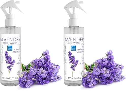 Limpiador Facial de Lavanda Bio. Piel Grasa, Piel con Imperfecciones. Tonico de Lavanda Desmaquillante, Limpiador y Reductor de Espinilas, Acne y Puntos Negros - 200 ml (Paquete de 2)