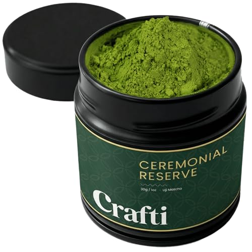 Crafti Ceremonial Grade Matcha Tea Powder (30g, Ceremonial Reserve)