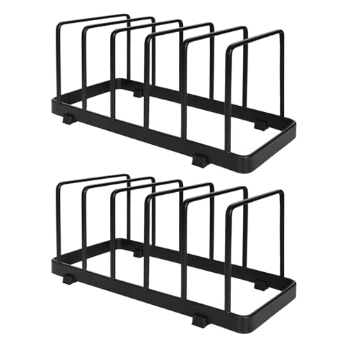 DecorDwell 2 Tellerhalter Vertikales,Tellerständer Abtropfgestell Geschirr, Tablett Schneidebrett Backgeschirr Halter,Schrank-Geschirrregal Küchen Organizer Einfach zu Reinigen