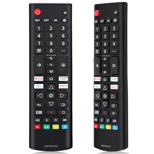 Alkia Universal Replacement for LG Remote Control Suit for LG AKB76037605 Smart 4K 8K NanoCell OLED OLED LED UHD HDR TVs with Netflix, Prime Video, Rakuten TV Buttons