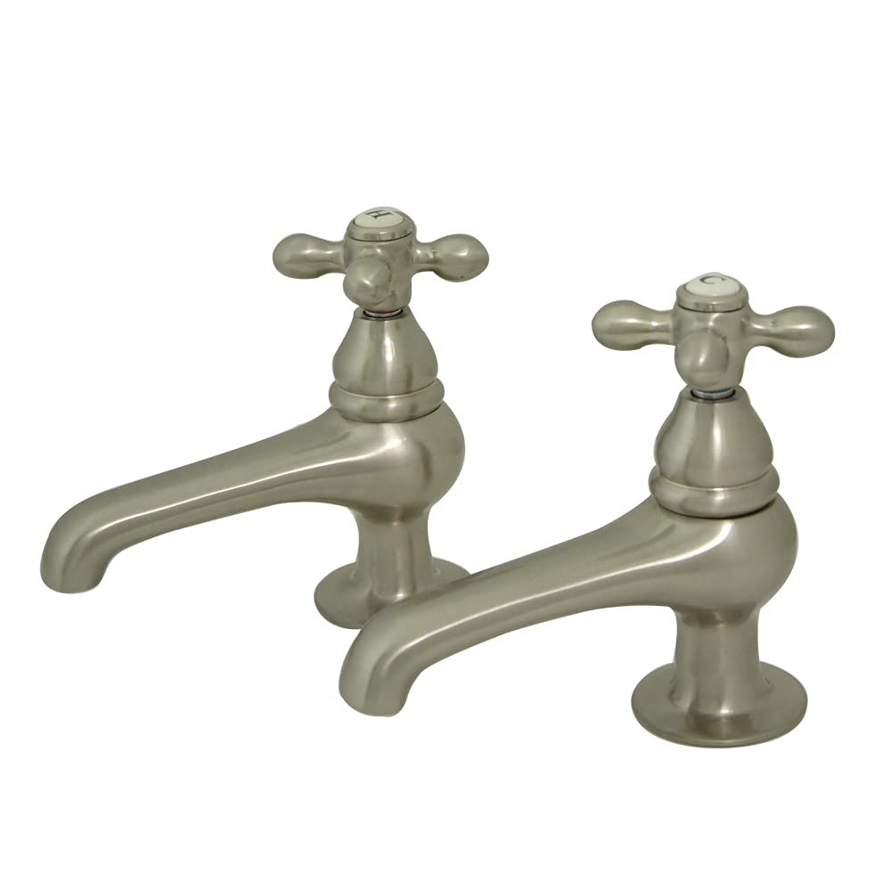 Kingston Brass KS3208AX Restoration Basin Tap Faucet, Brushed Nickel, 3.88 x 3.5 x 1.75