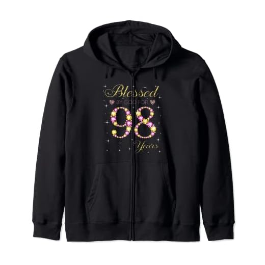 Blessed by God for 98 years old, regalo de 98 cumpleaños para mujer Sudadera con Capucha