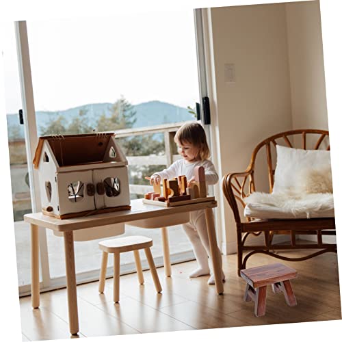 LIFKOME 2 Peças Banqueta De Madeira Pequena Banqueta De Madeira Para Sala De Estar Móveis Infantis M