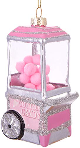 BRUBAKER Candy Cart Pink - Bola de Cristal Pintada a Mano - Boca Soplada Figuras de Decoración del arbol de Navidad Decoración Divertida Colgante Bola de arbol - 11 cm