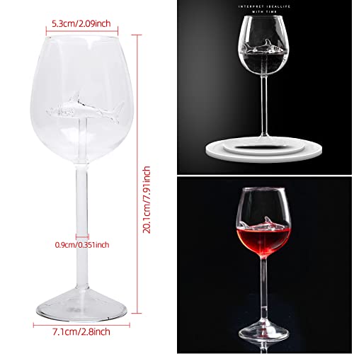 Evomosa Shark Red Wine Glasses 300Ml(Transparent Shark Goblet) #TOP5