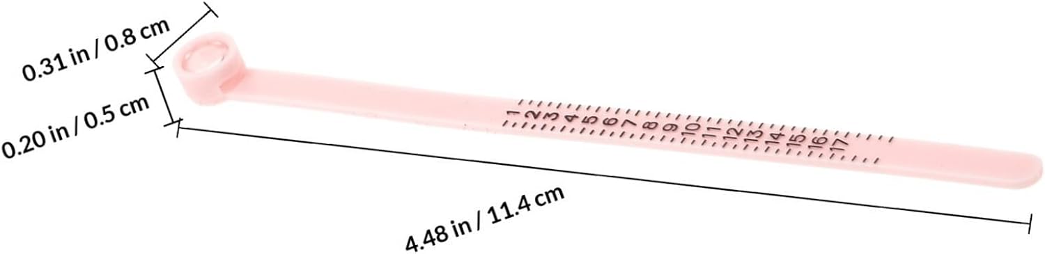 4pcs Practical Plastic Ring Size Measuring Tool for Men and Women Pink | Portable Accurate Size Marking, Jewelry Shop Professional Use, Home DIY