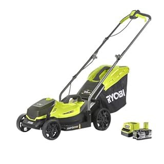 Ryobi Akku-Rasenmäher ONE+ 18 V, 33 cm Schnittbreite, mit 1x4,0 Ah Akku und Ladegerät, zusammenklappbar, Komforthandgriff