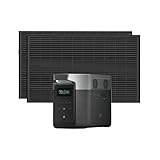 EF ECOFLOW DELTA Max (1600) 1612 kWh tragbare Powerstation mit starres Solarpanel 2x100W,...