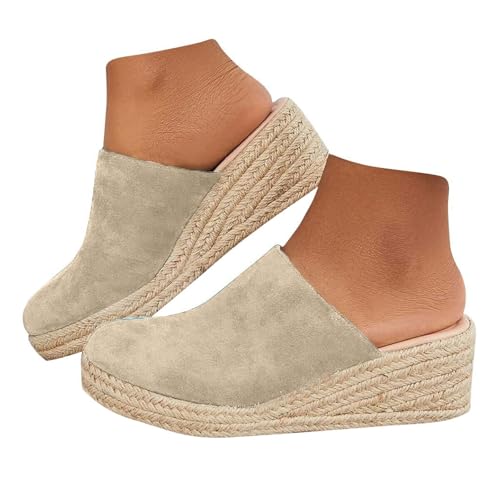 Sandalias Mujer Con Cuña Plataforma Verano Elegantes Esparto Chanclas Tacon De Vestir Playa Antideslizantes Alpargatas Sandalia Comodas Ortopédicas Moda Flexibles Chancletas Piscina Sandalias