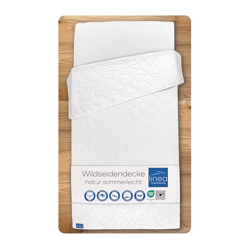 Böhmerwald Natur Wildseidendecke, allergikergeeignet, 100% Wildseide, Füllgewicht: 550gr., Wärmeklasse: leicht, Größe: 135x200 cm, OEKO-TEX STANDARD 100, Weiß