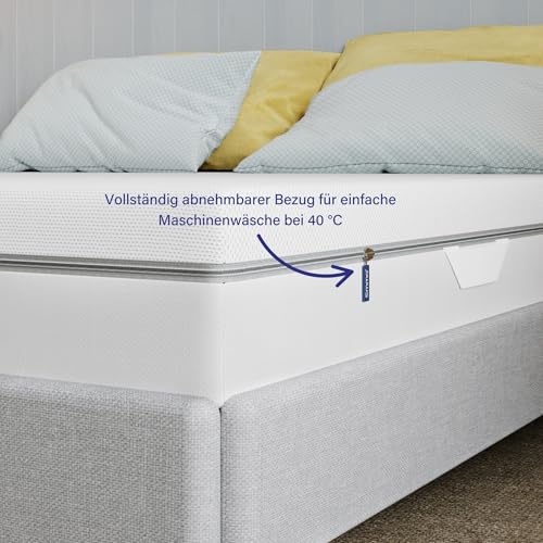 Emma One Matratze, Kaltschaummatratze, 100x200 cm, H3 Härtegrad Hart, 18 cm Höhe,...