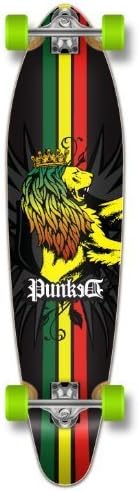 Yocaher Graphic Series Complete Drop Through Skateboards Longboard w/Black Widow Premium 80A Grip Tape Aluminum Truck ABEC7 Bearing 70mm Skateboard Wheels (Complete - Kicktail - 01 - Rasta)