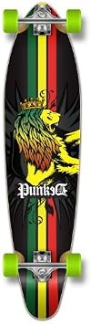 Yocaher Graphic Series Complete Skateboards Longboard w/Black Widow Premium 80A Grip Tape Aluminum Truck ABEC-9 Bearing 70mm Skateboard Wheels Complete - Kicktail - Rasta