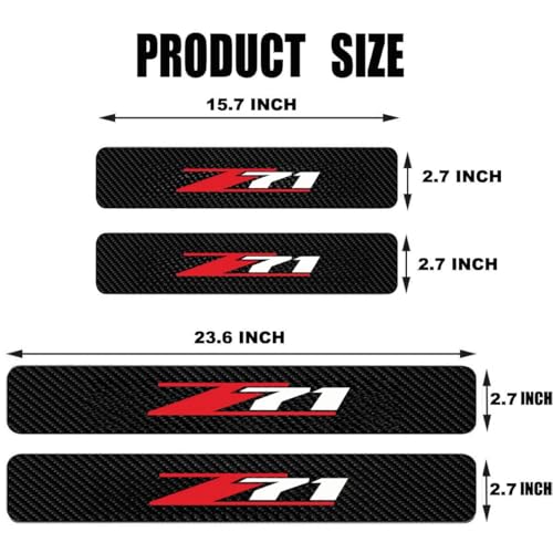 4PCS Door sill Fiber Style Decal enhances The Rugged Look of The Door Entry Protection Trim for GMC Colorado Tahoe Suburban Silverado Sierra 1500 Compatible with Z71 Accessories (71) by BUGUANGJIAN - Used condition - Image 2