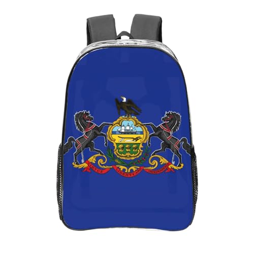 Sac à dos transparent État de Pennsylvanie noir avec poches