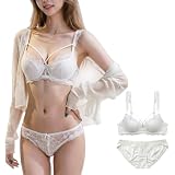 [A7 SEVEN] 極薄 ブラジャー ショーツセット 総レース 後ろホック 花柄 リボン 谷間メイク 超通気 蒸れない 夏対応 セクシー