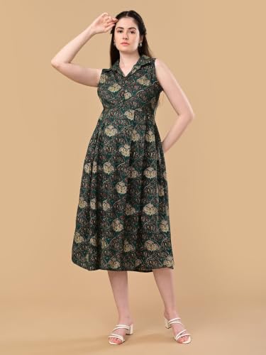 Image of The Mom Store Maternity and Nursing Sleeveless Dress for Women | Casual Dress | Pre and Post Pregnancy Wear | Printed Stylish Dress for New Mom | Trendy Dresses for Women's