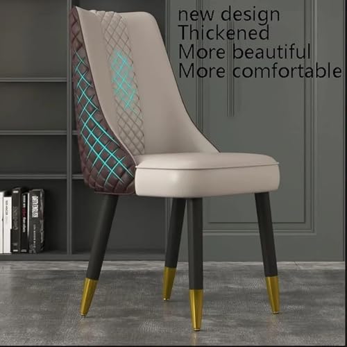Image of Dream Furnishing - Set of 4 Dinning Chairs Elegant & Luxury Looks Strong Metal Frame Legs for Home Cafe Office Hotel (Dark Grey-Orange)