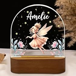Fallover Personalised Baby Boys Girls Gifts, Custom LED Night Light Lamp for Babys Nursery - Cute Animals Design, Personalised Kids Sleep Light for Daughter, Son, Niece, Granddaughter, New Baby (23)