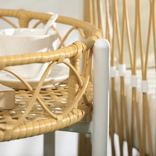 Outsunny Conjunto Jardín Exterior de 3 Piezas, Muebles de Jardín con 2 Sillas, Mesa de Ratán, Cojines Acolchados, Fundas Extraíbles y Marco de Acero, Resistente a la Intemperie, para Balcón, Crema - imagen 8