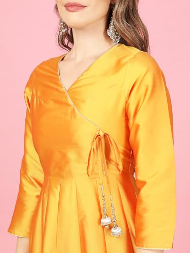 Image of A.T.U.N. (ALL THINGS UBER NICE) Cotton Women Anarkali Paneled Kurta With Palazzos & Dupatta