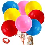 8PCS 36 Inch Latex Big Balloons - RAINFLOW Birthday Balloons,Extra Large Balloon,Helium Giant Balloon for Party,Graduation,Birthday Decorations,Wedding Decorations,Halloween Pink,Red,Blue,Yellow
