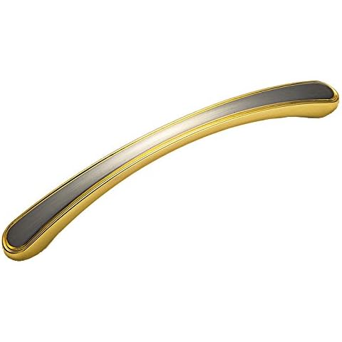 MATMO Manija de latón cepillado contemporánea para armarios y cajones – 128 mm centros de agujeros – 10 unidades Cover