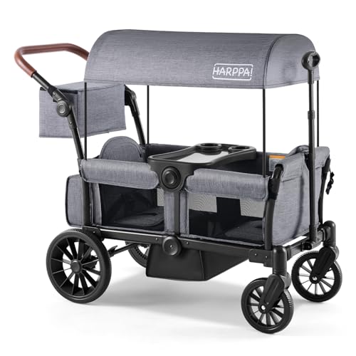 Harppa Rori Wagon Stroller for 2 Kids, Grey