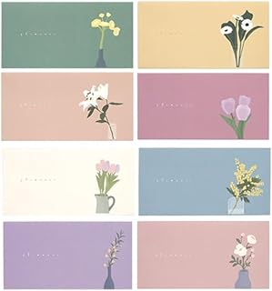 16 Pcs Money Envelopes Cash Envelopes, 8 Designs, 3.5 x 7 Inch (Floral A)