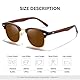 Occhsouo Polarisierte-Halbrahmen-Sonnenbrille-Unisex-Sonnenbrille-Herren-Damen Klassische Retro UV400 Schutz Rechteckig Sonnen brille Metallrahmen Autofahren Reisen(4-Braun/Braun)